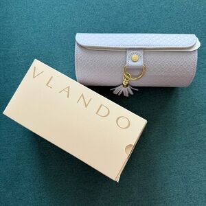 Lavender Jewelry Storage Roll Box with 4 Compartments